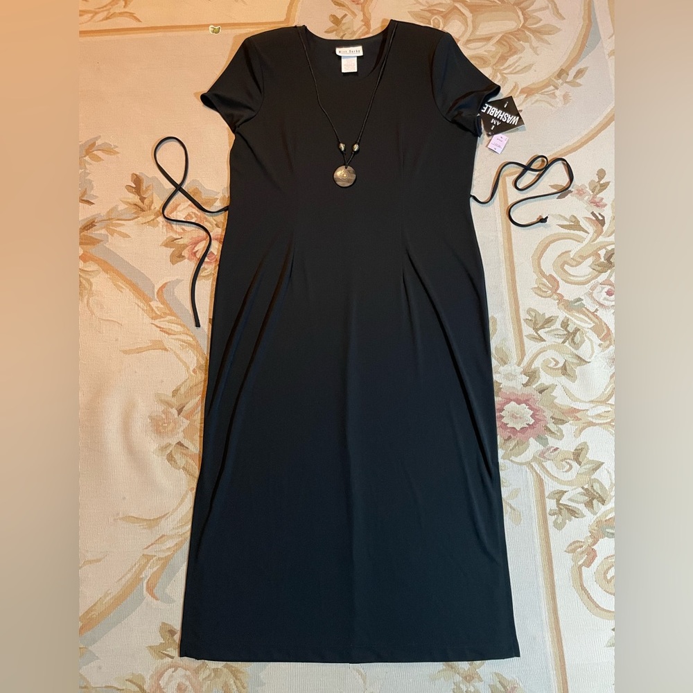 Miss Dorby size 18 black dress with necklace